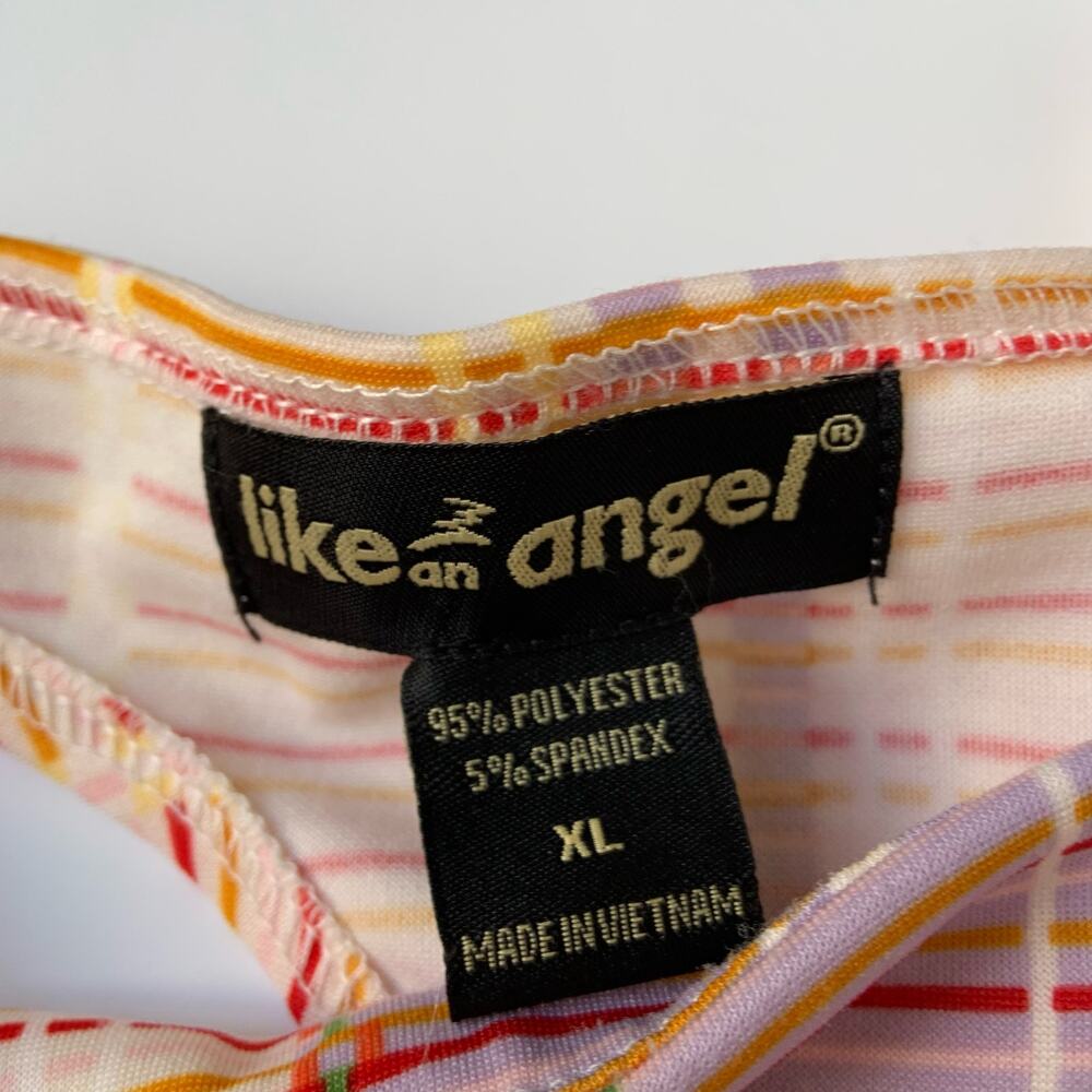 NWT Like an Angel Plaid Cut Out Back Colorful Y2K Style Flared Pants Women's XL - Picture 7 of 10